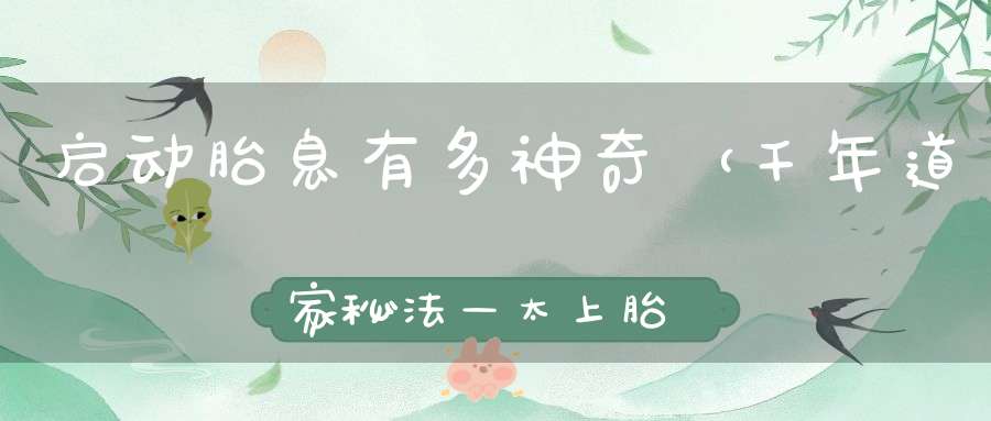 启动胎息有多神奇（千年道家秘法—太上胎息法）