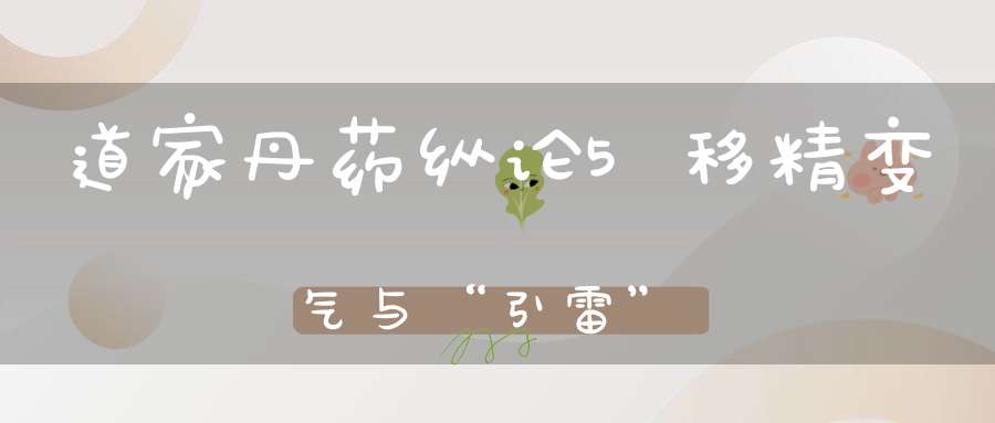 道家丹药纵论5移精变气与“引雷”