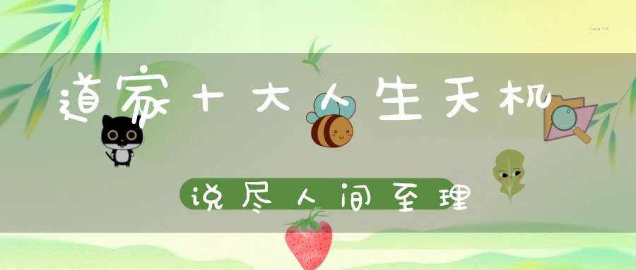 道家十大人生天机说尽人间至理