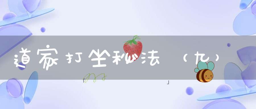 道家打坐秘法（九）