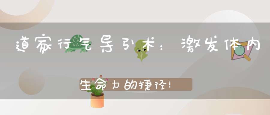 道家行气导引术：激发体内生命力的捷径！
